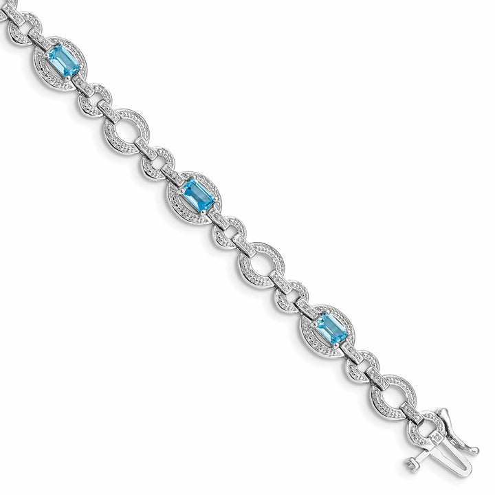 Lovely Rita's Bracelets Silver Diamond BlueTopaz Gemstone Bracelet