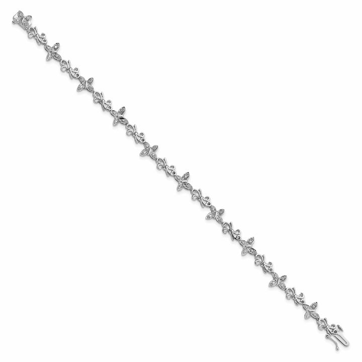 Lovely Rita's Bracelets Silver Diamond Butterfly Fancy Bows Bracelet