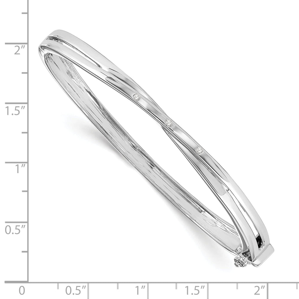 Lovely Rita's Bracelets Silver Diamond Crossover Bangle Bracelet