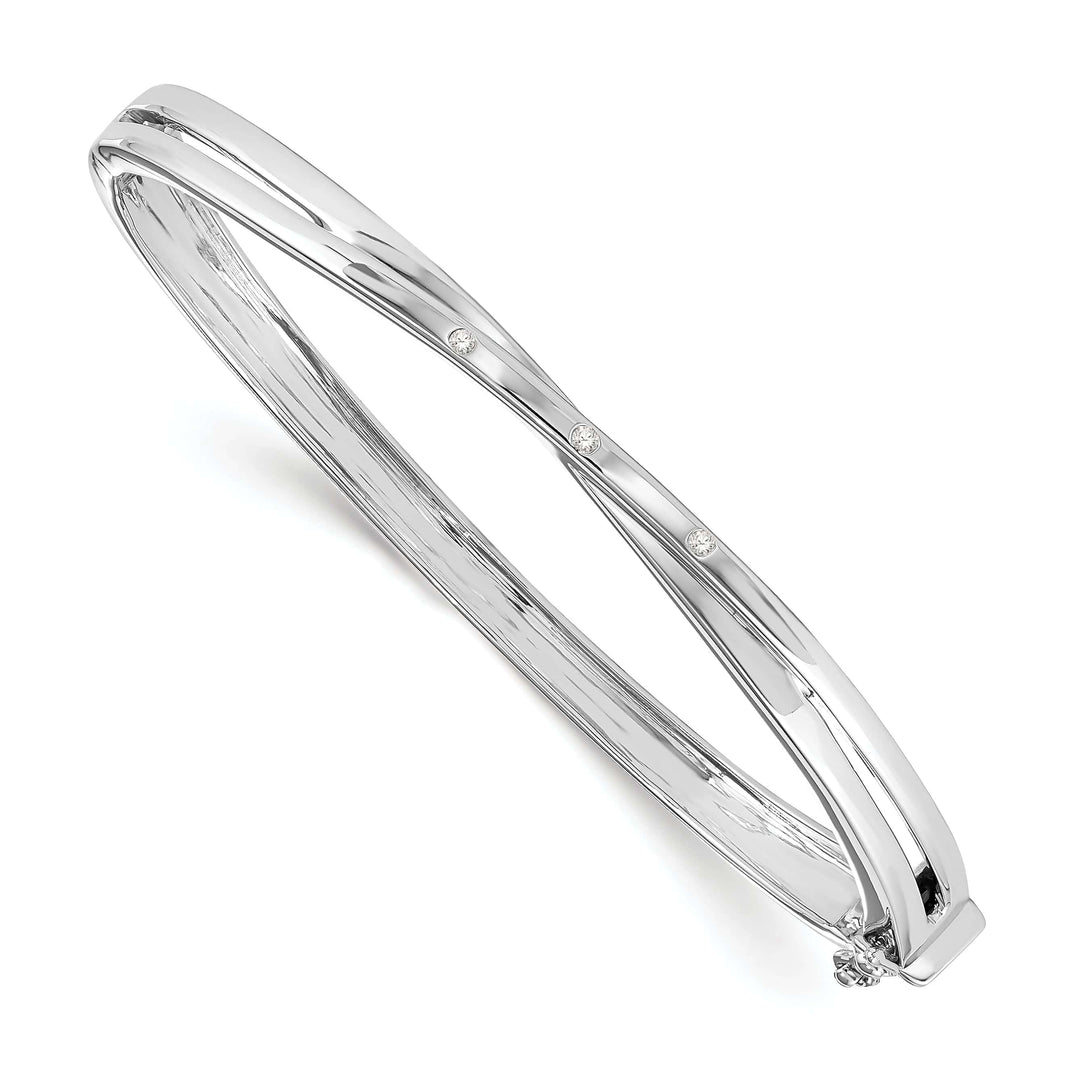 Lovely Rita's Bracelets Silver Diamond Crossover Bangle Bracelet