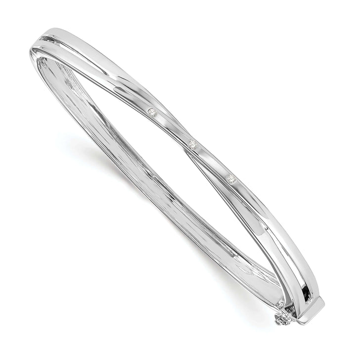 Lovely Rita's Bracelets Silver Diamond Crossover Bangle Bracelet
