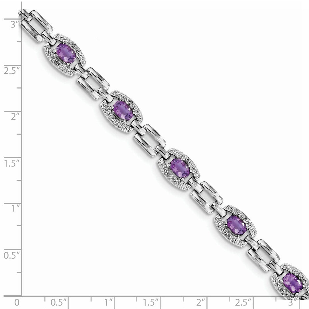 Lovely Rita's Bracelets Silver Diamond Cushion Cut Amethyst Bracelet