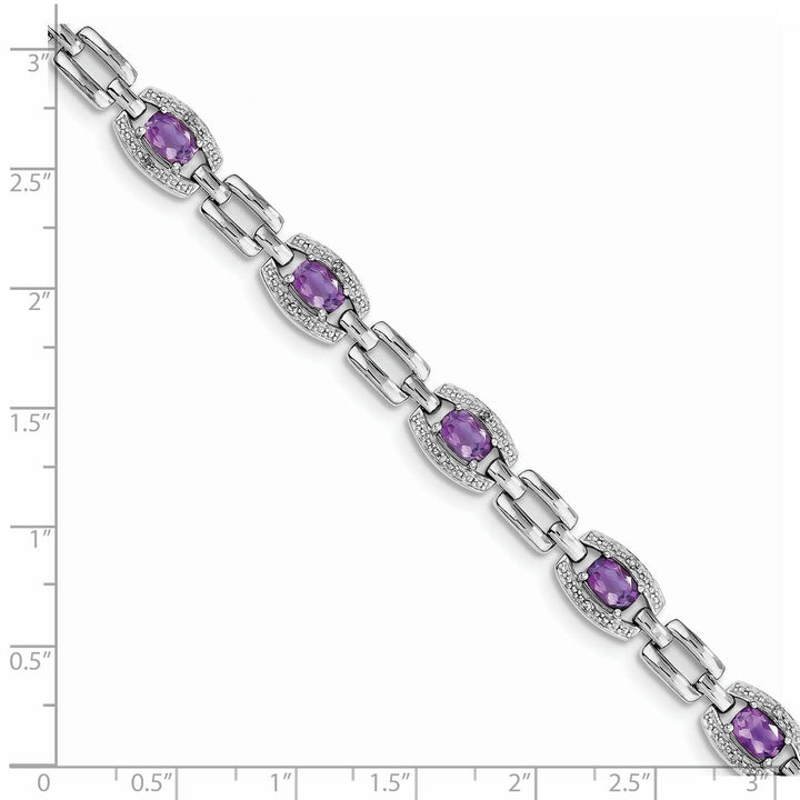 Lovely Rita's Bracelets Silver Diamond Cushion Cut Amethyst Bracelet