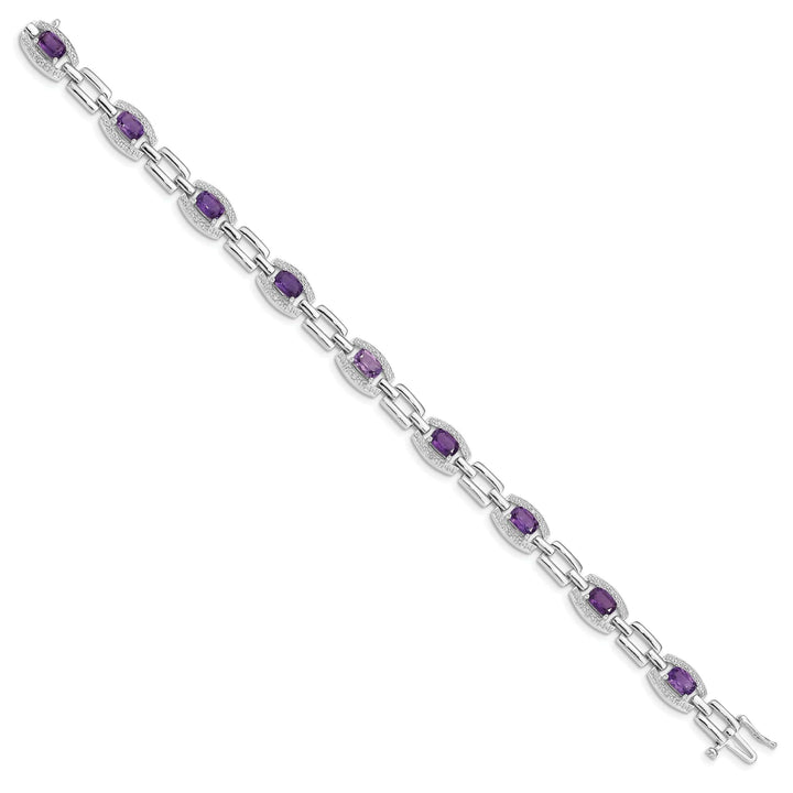 Lovely Rita's Bracelets Silver Diamond Cushion Cut Amethyst Bracelet