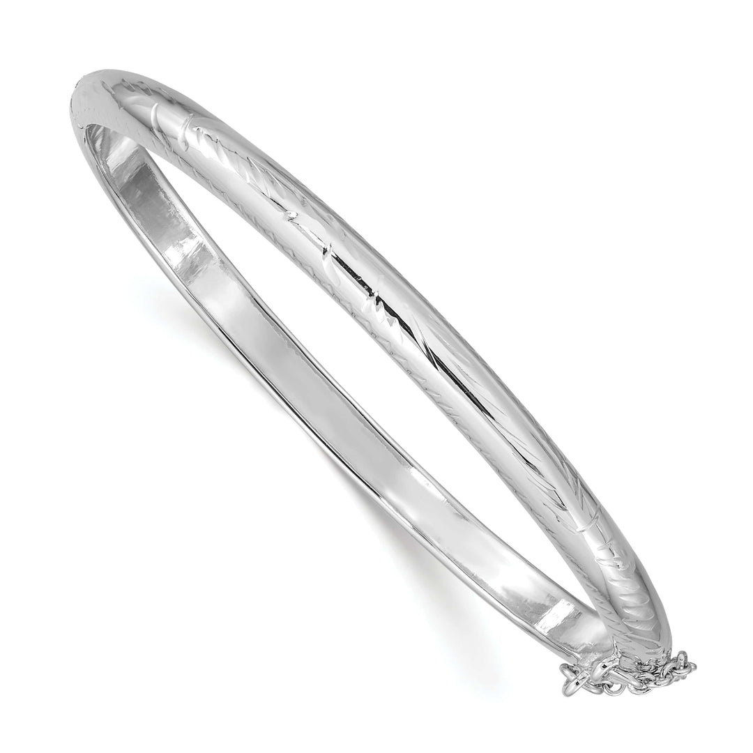 Lovely Rita's Bracelets Silver Diamond Cut Fancy Hinged Bangle Bracelet