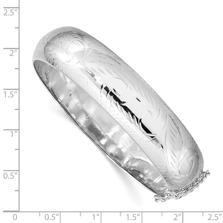 Lovely Rita's Bracelets Silver Diamond Cut Fancy Hinged Bangle Bracelet