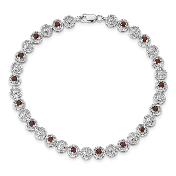 Lovely Rita's Bracelets Silver Diamond Garnet Gemstone Bracelet