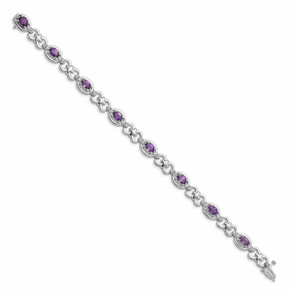 Lovely Rita's Bracelets Silver Diamond Genuine Amethyst Bracelet
