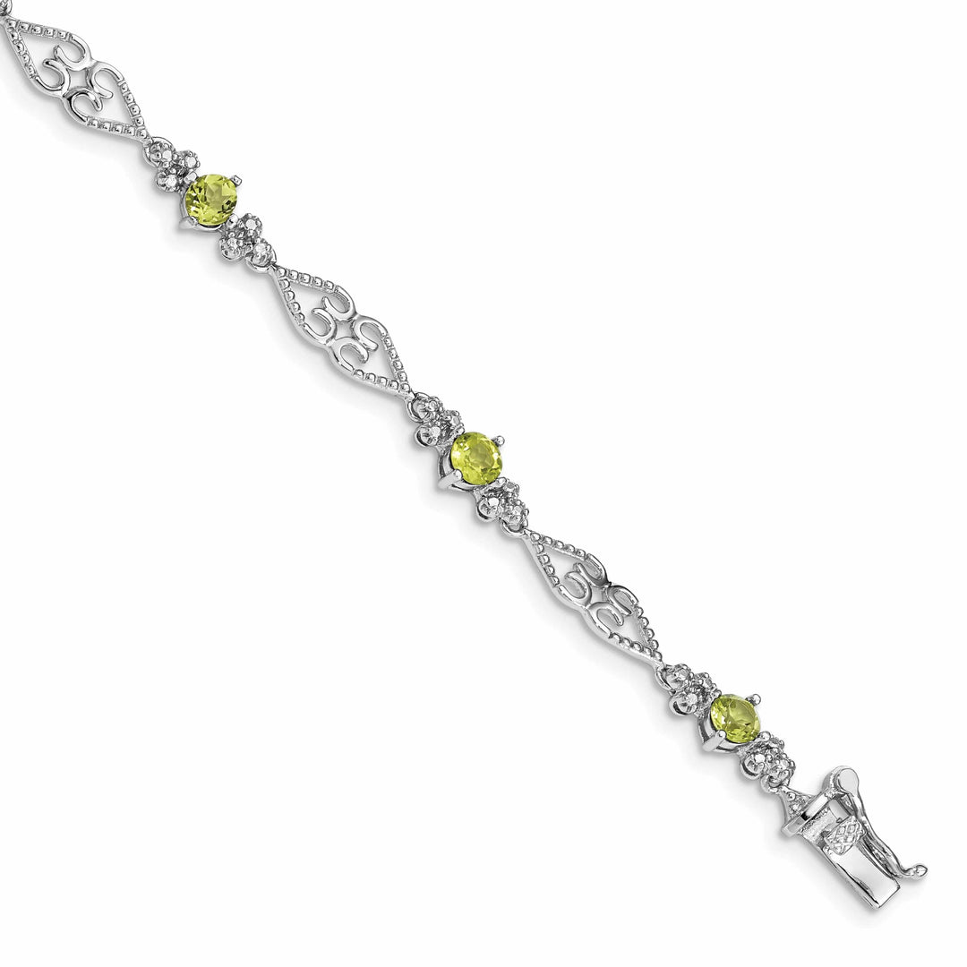 Lovely Rita's Bracelets Silver Diamond Peridot Gemstone Bracelet