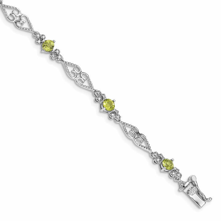 Lovely Rita's Bracelets Silver Diamond Peridot Gemstone Bracelet