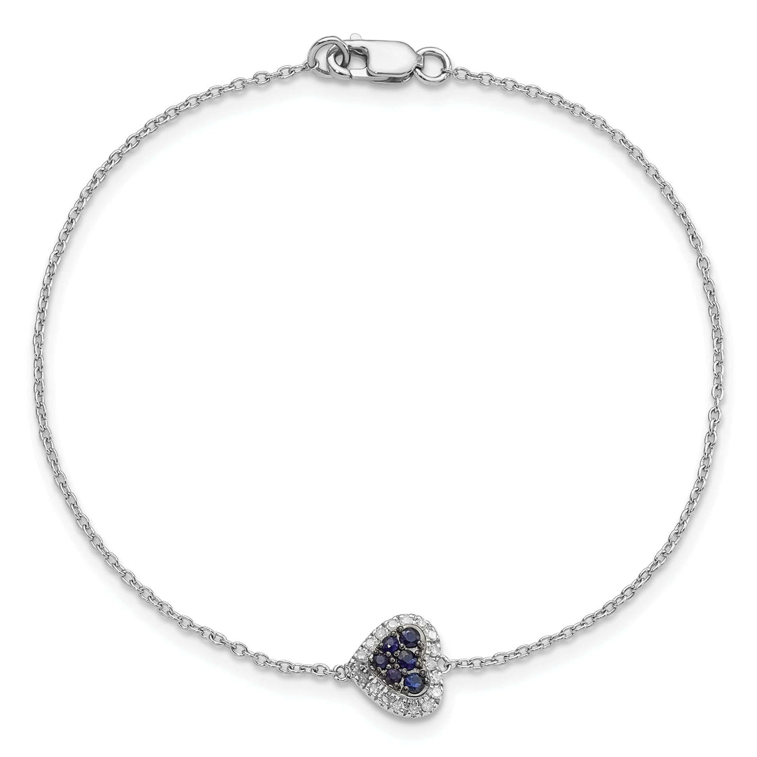 Lovely Rita's Bracelets Silver Diamond Sapphire Gemstone Heart Bracelet