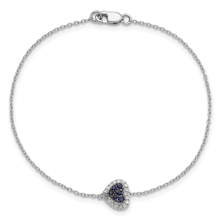 Lovely Rita's Bracelets Silver Diamond Sapphire Gemstone Heart Bracelet