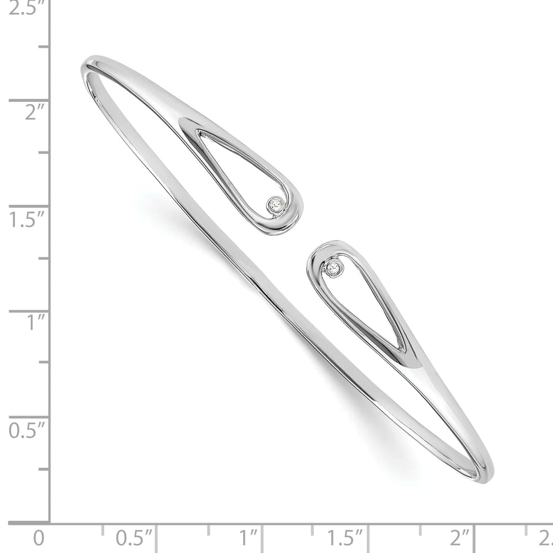 Lovely Rita's Bracelets Silver Diamond White Ice Bangle Bracelet