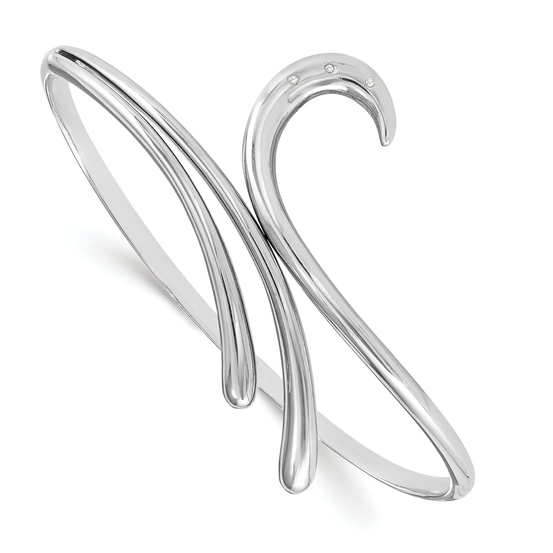 Lovely Rita's Bracelets Silver Diamond White Ice Swirl Bangle Bracelet