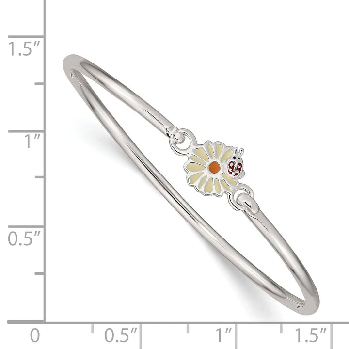 Lovely Rita's Bracelets Silver Enamel Flower Kids Bangle Bracelet