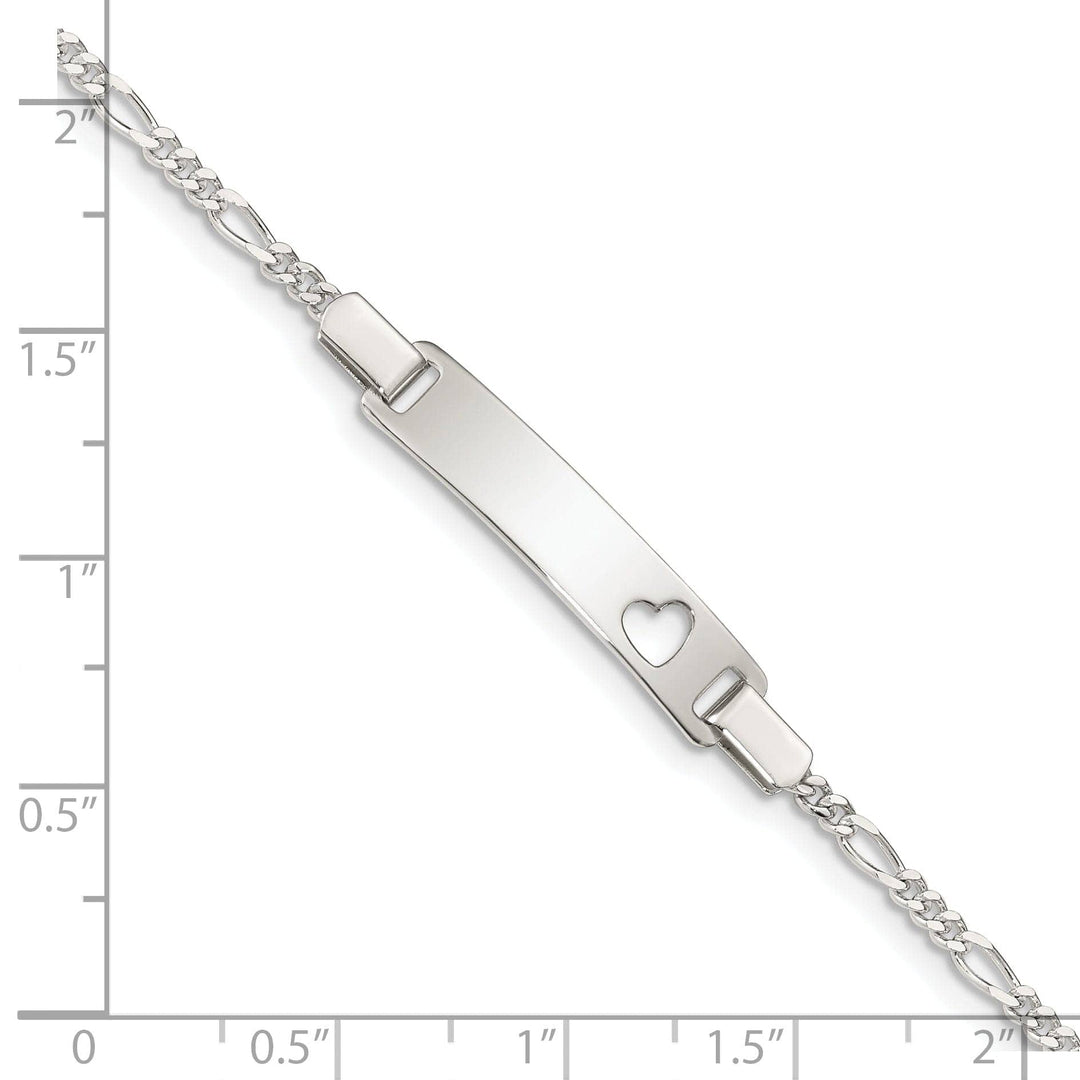 Lovely Rita's Bracelets Silver Engravable Baby ID Cutout Heart Bracelet