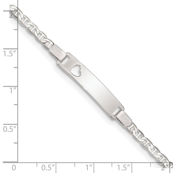 Lovely Rita's Bracelets Silver Engravable Baby ID Cutout Heart Bracelet