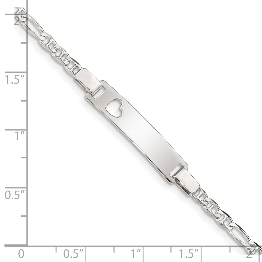 Lovely Rita's Bracelets Silver Engravable Baby ID Cutout Heart Bracelet