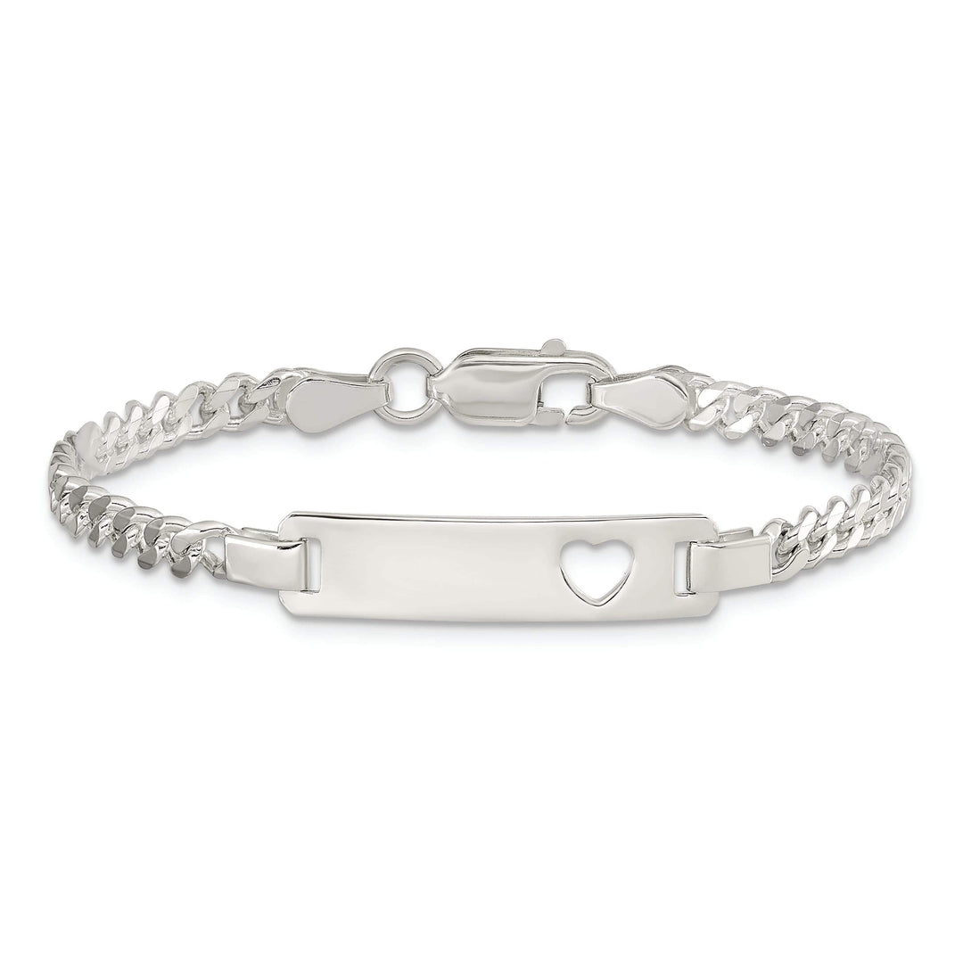 Lovely Rita's Bracelets Silver Engravable Baby ID Cutout Heart Bracelet