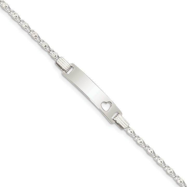 Lovely Rita's Bracelets Silver Engravable Baby ID Cutout Heart Bracelet