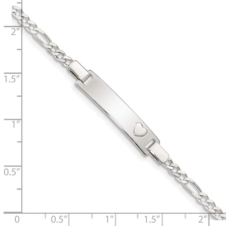 Lovely Rita's Bracelets Silver Engravable Baby ID with Heart Bracelet