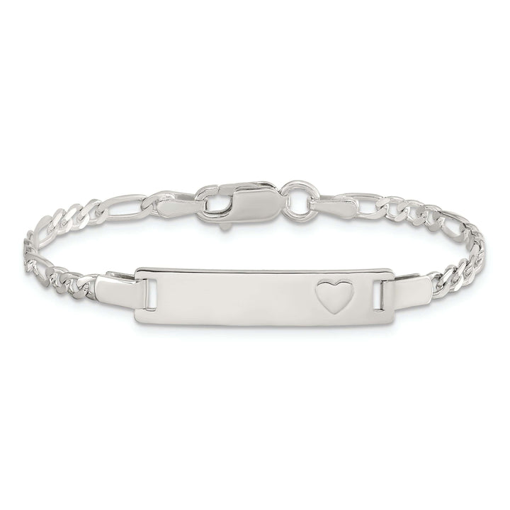 Lovely Rita's Bracelets Silver Engravable Baby ID with Heart Bracelet
