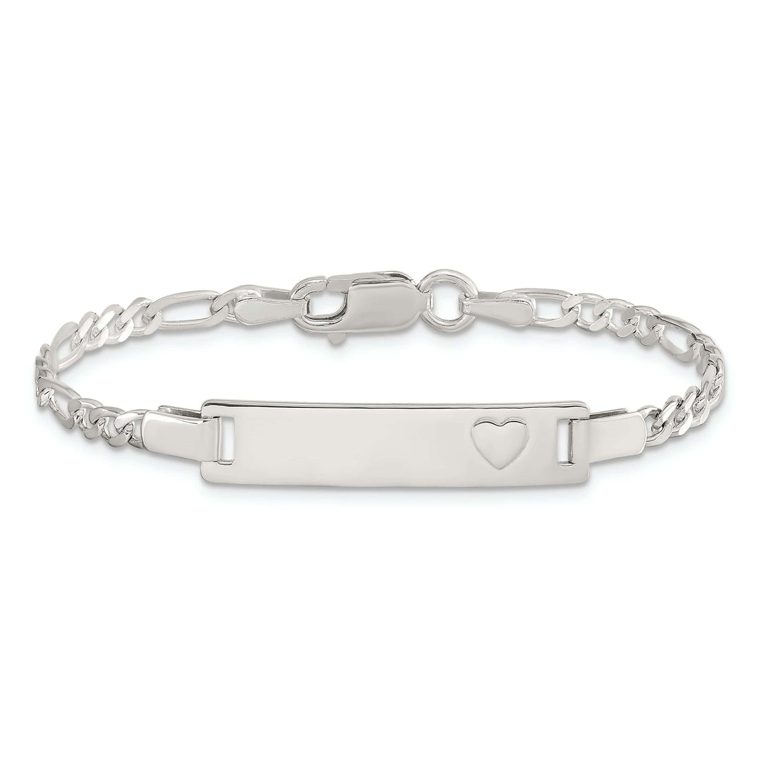 Lovely Rita's Bracelets Silver Engravable Baby ID with Heart Bracelet