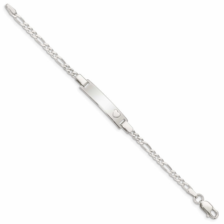 Lovely Rita's Bracelets Silver Engravable Baby ID with Heart Bracelet