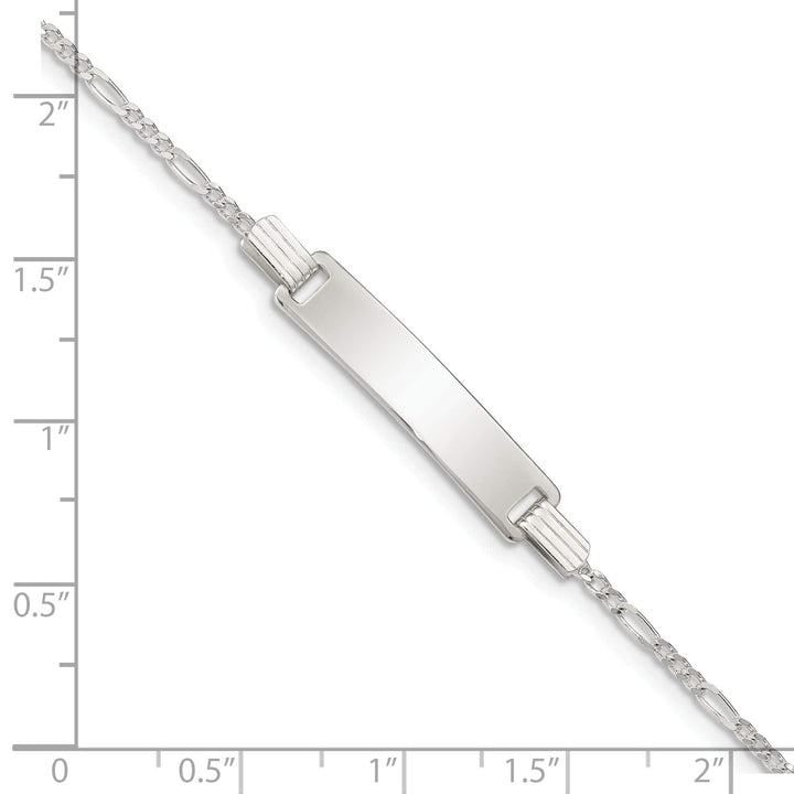 Lovely Rita's Bracelets Silver Engraveable Childrens ID Figaro Bracelet.