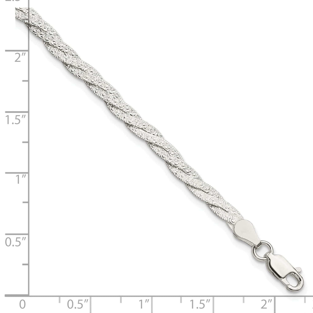 Lovely Rita's Bracelets Silver Fancy Reversible Braided Bracelet
