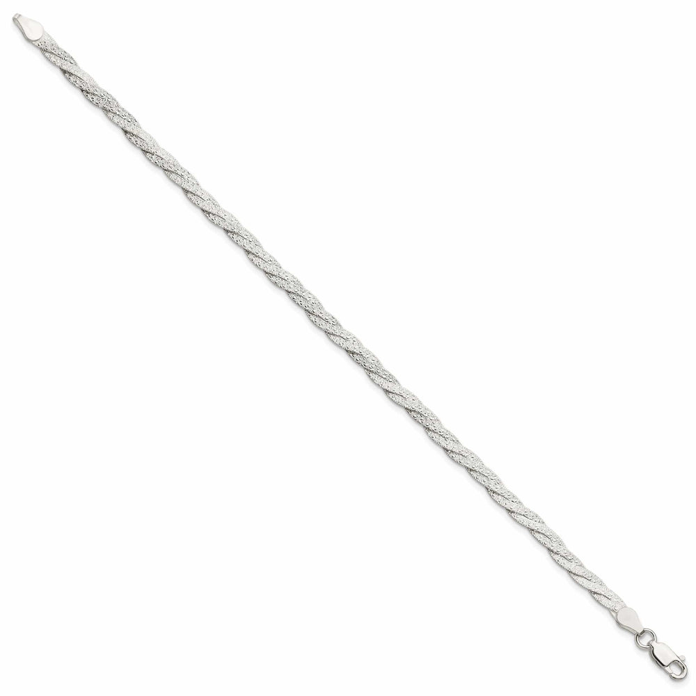 Lovely Rita's Bracelets Silver Fancy Reversible Braided Bracelet