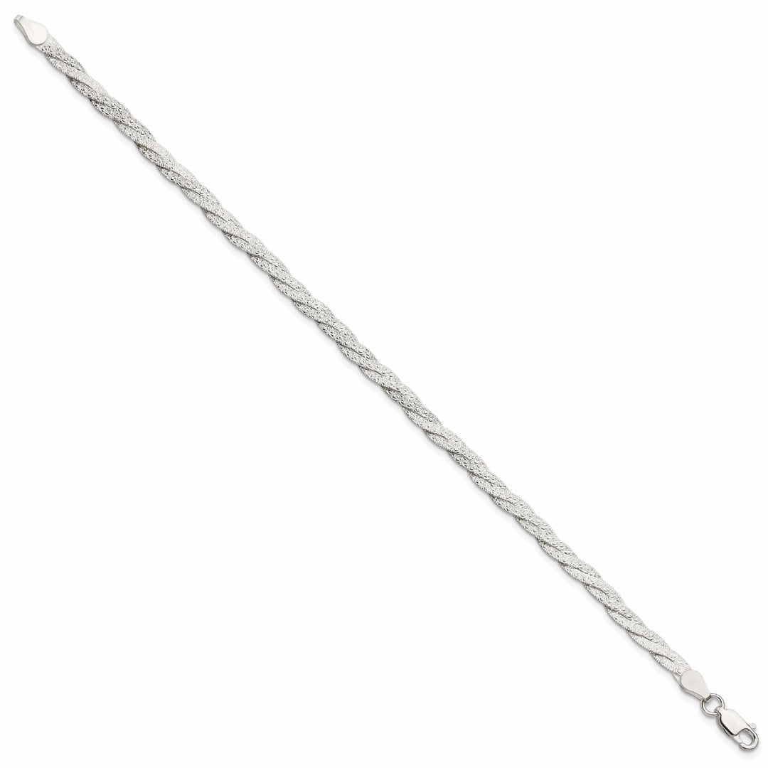 Lovely Rita's Bracelets Silver Fancy Reversible Braided Bracelet