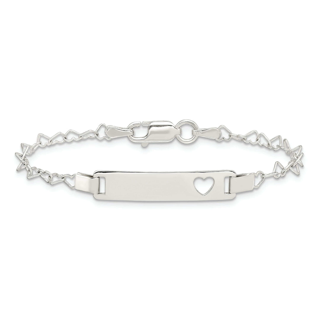 Lovely Rita's Bracelets Silver Finish Engravable Heart Baby ID Bracelet