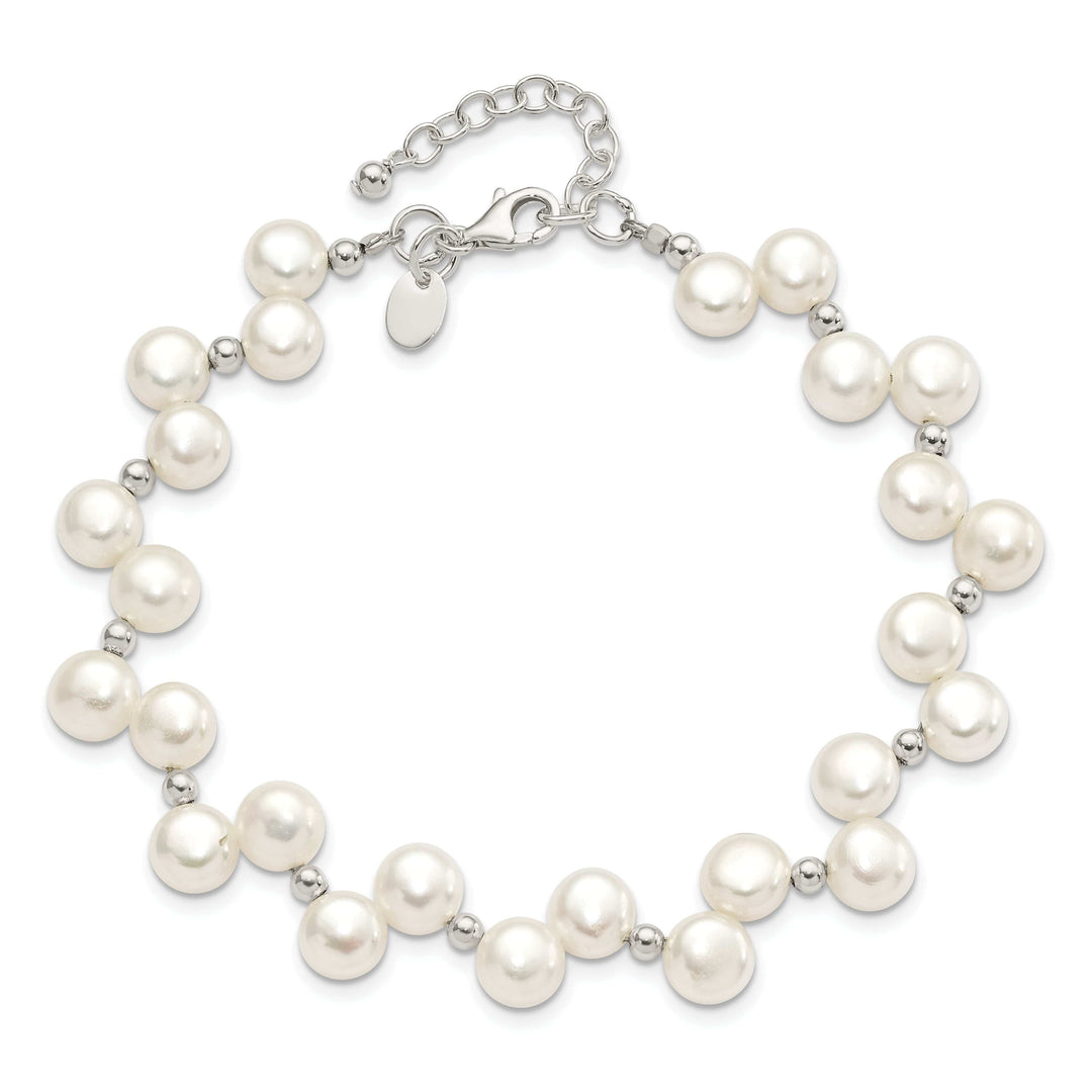 Lovely Rita's Bracelets Silver Fresh Water Button Pearl Bracelet