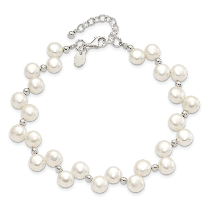 Lovely Rita's Bracelets Silver Fresh Water Button Pearl Bracelet