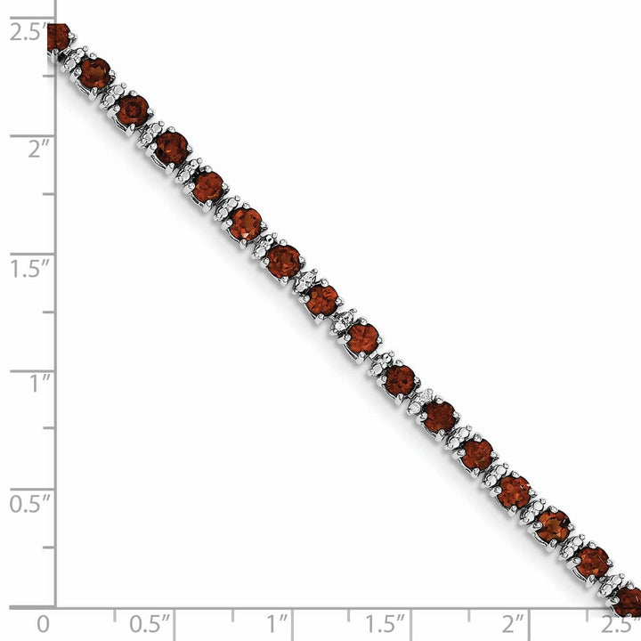 Lovely Rita's Bracelets Silver Garnet Gemstone Round Diamond Bracelet