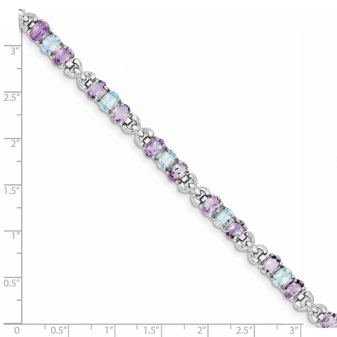 Lovely Rita's Bracelets Silver Genuine Amethyst & Blue Topaz Bracelet