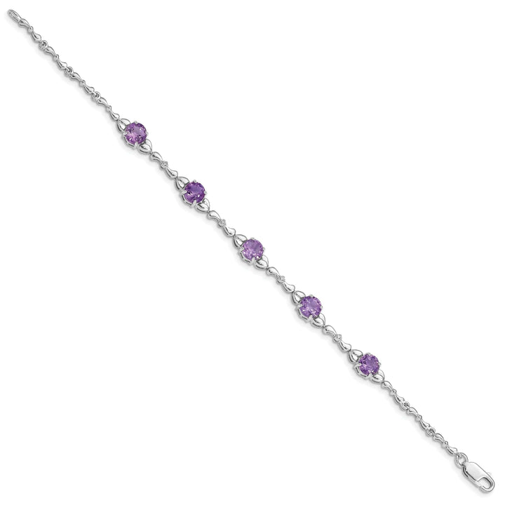 Lovely Rita's Bracelets Silver Genuine Amethyst Diamond Tennis Bracelet