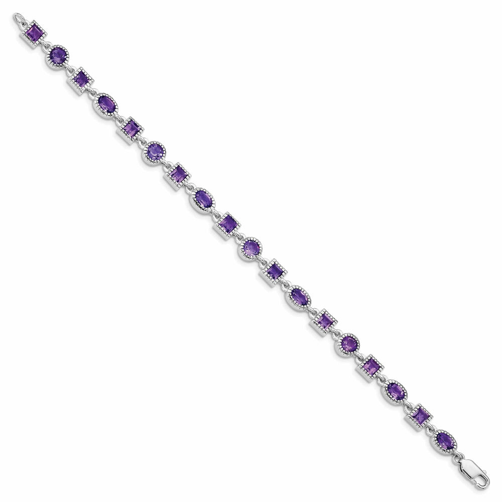 Lovely Rita's Bracelets Silver Genuine Amethyst Gemstone Bracelet