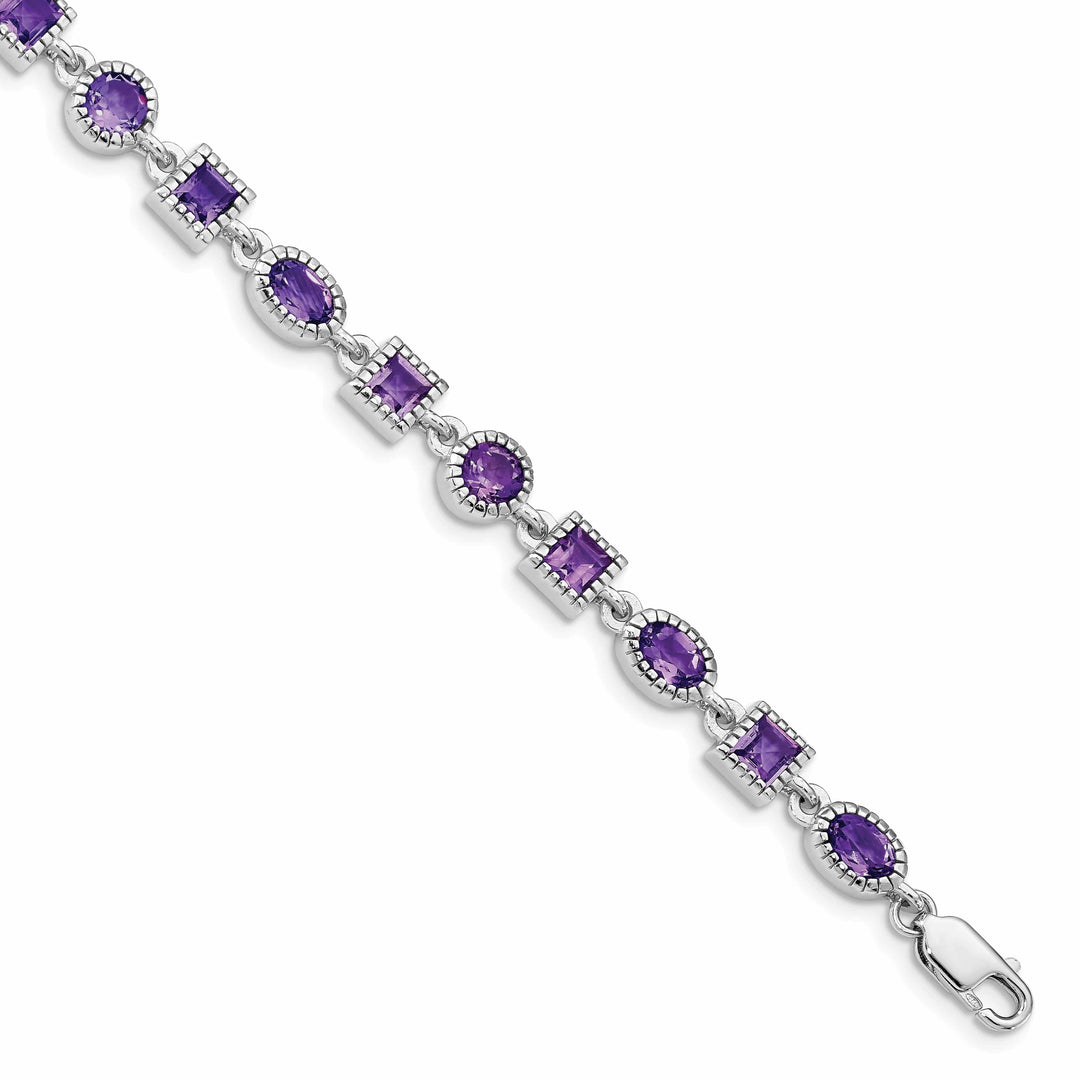 Lovely Rita's Bracelets Silver Genuine Amethyst Gemstone Bracelet
