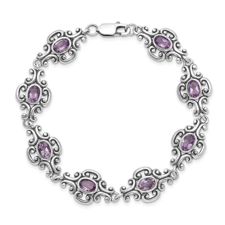 Lovely Rita's Bracelets Silver Genuine Amethyst Gemstone Bracelet