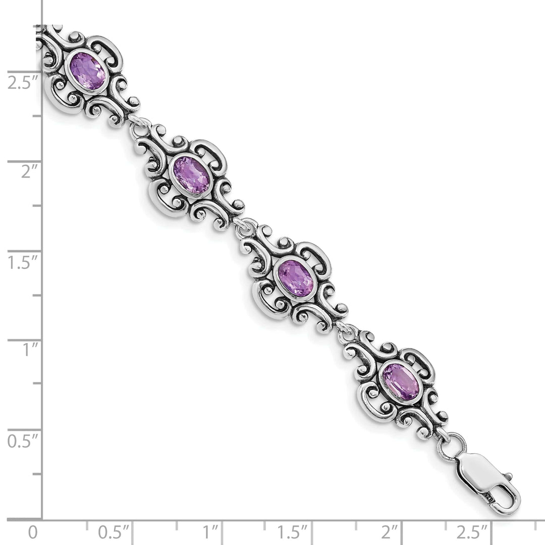 Lovely Rita's Bracelets Silver Genuine Amethyst Gemstone Bracelet
