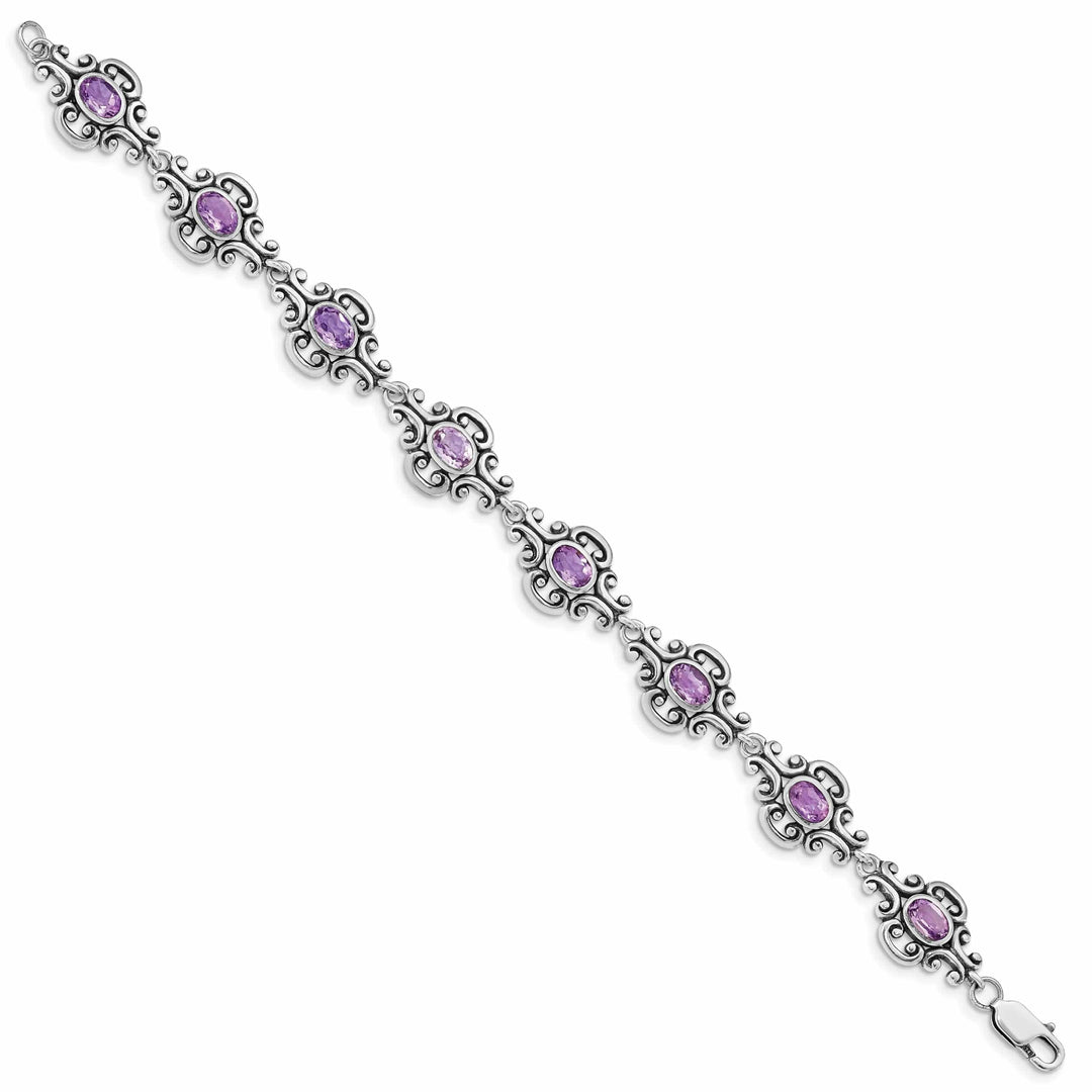 Lovely Rita's Bracelets Silver Genuine Amethyst Gemstone Bracelet