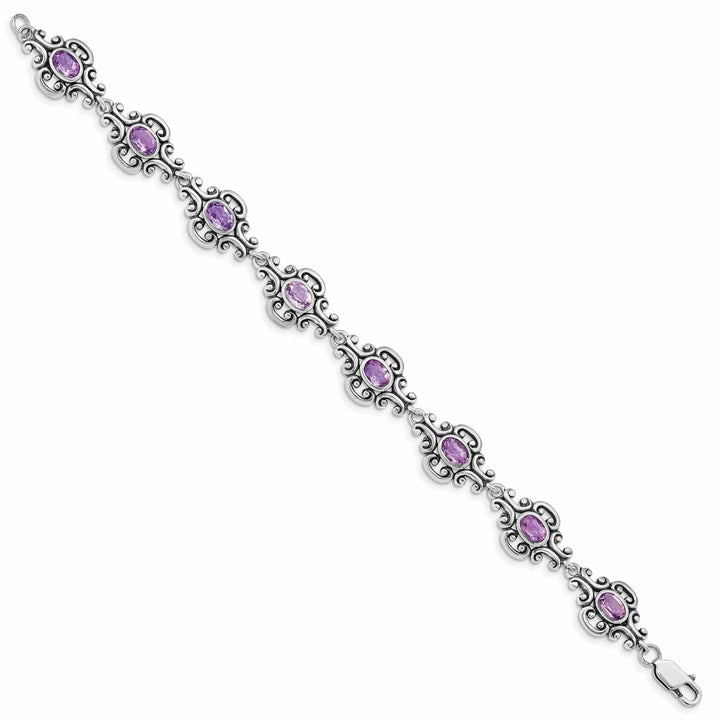 Lovely Rita's Bracelets Silver Genuine Amethyst Gemstone Bracelet