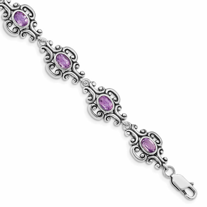 Lovely Rita's Bracelets Silver Genuine Amethyst Gemstone Bracelet