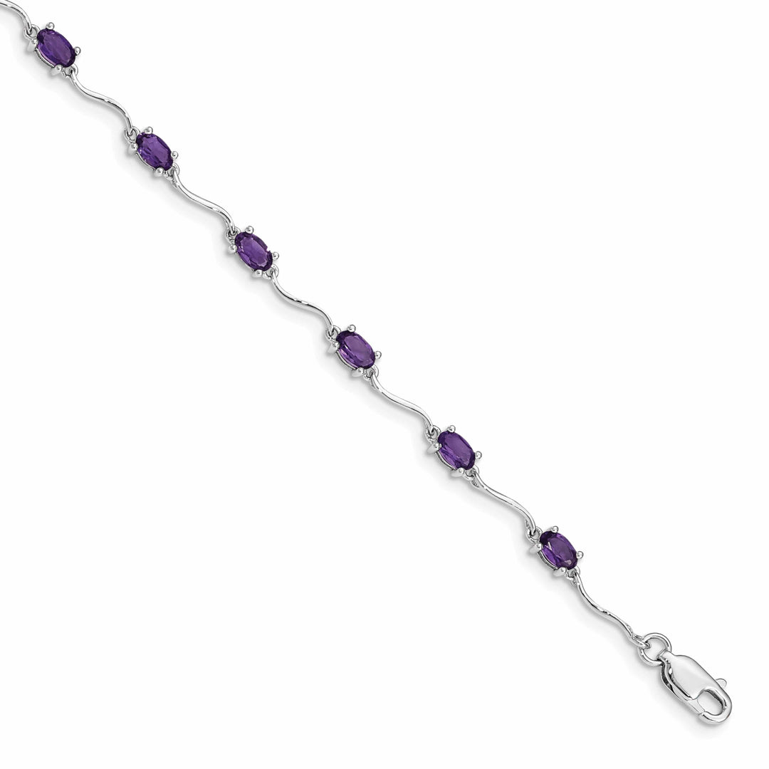 Lovely Rita's Bracelets Silver Genuine Amethyst Gemstone Bracelet