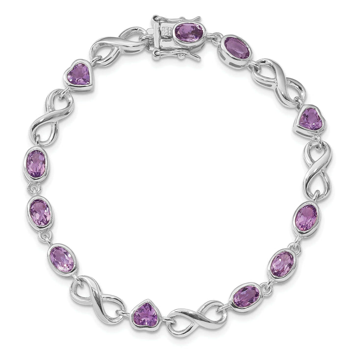 Lovely Rita's Bracelets Silver Genuine Amethyst Gemstone Heart Bracelet