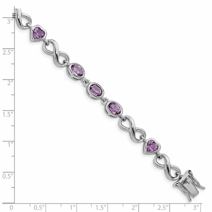 Lovely Rita's Bracelets Silver Genuine Amethyst Gemstone Heart Bracelet