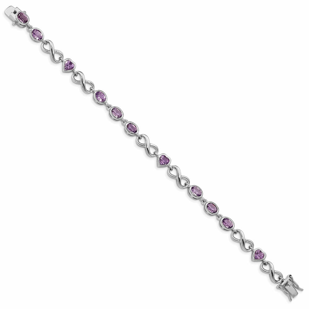 Lovely Rita's Bracelets Silver Genuine Amethyst Gemstone Heart Bracelet