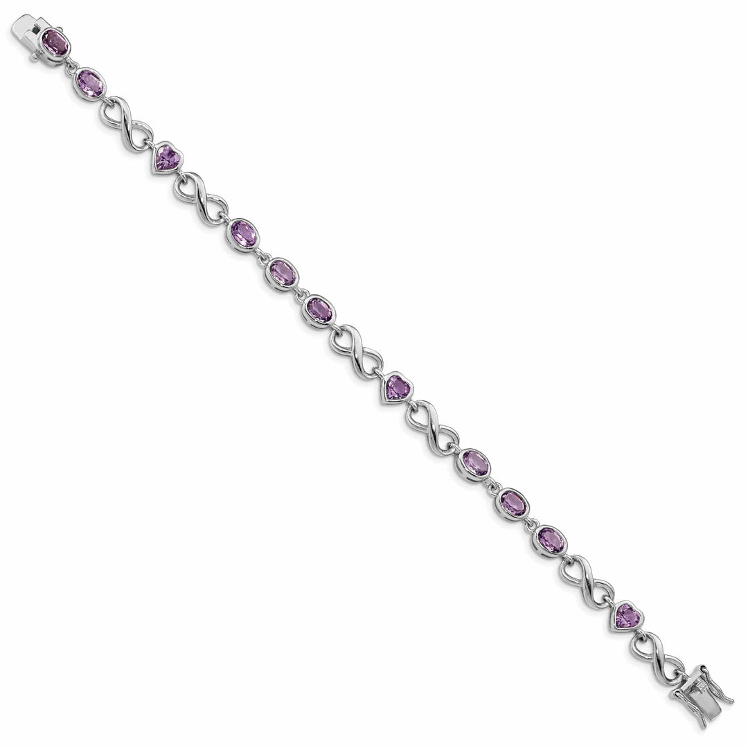 Lovely Rita's Bracelets Silver Genuine Amethyst Gemstone Heart Bracelet
